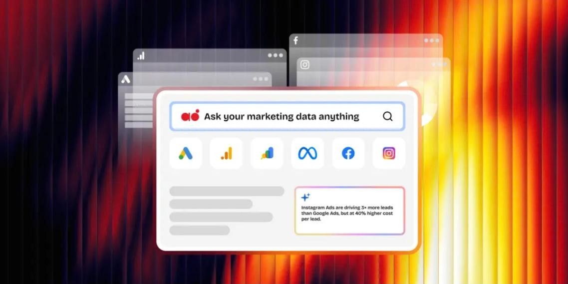 Analyse8 asking "Ask your marketing data anything" across Google Ads, GA4, Search Console, Meta, Facebook and Instagram