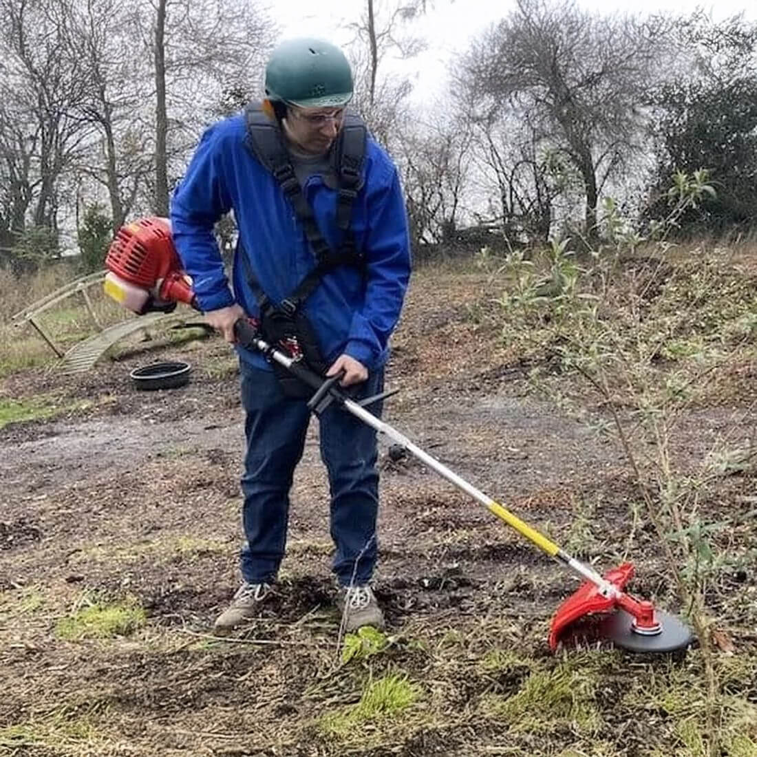 Brush Cutter With Safety Harness And Spanner