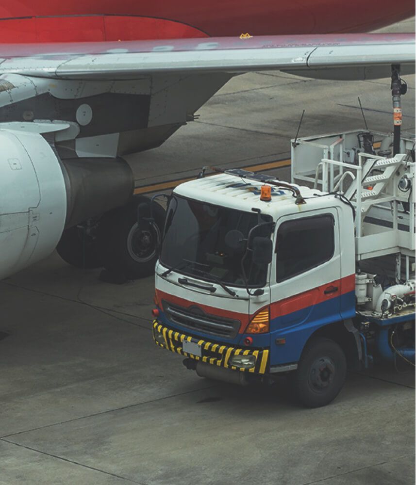 A tanker carrying kerosene at an airport