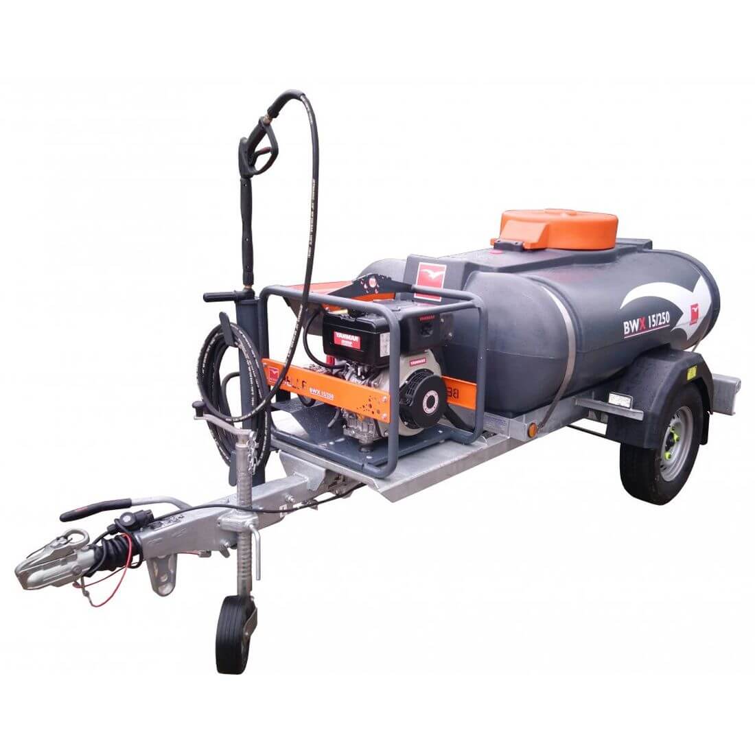 Jet Washer 3600PSI 454L With 91M 0.5 Inch Hose Trailer Mounted