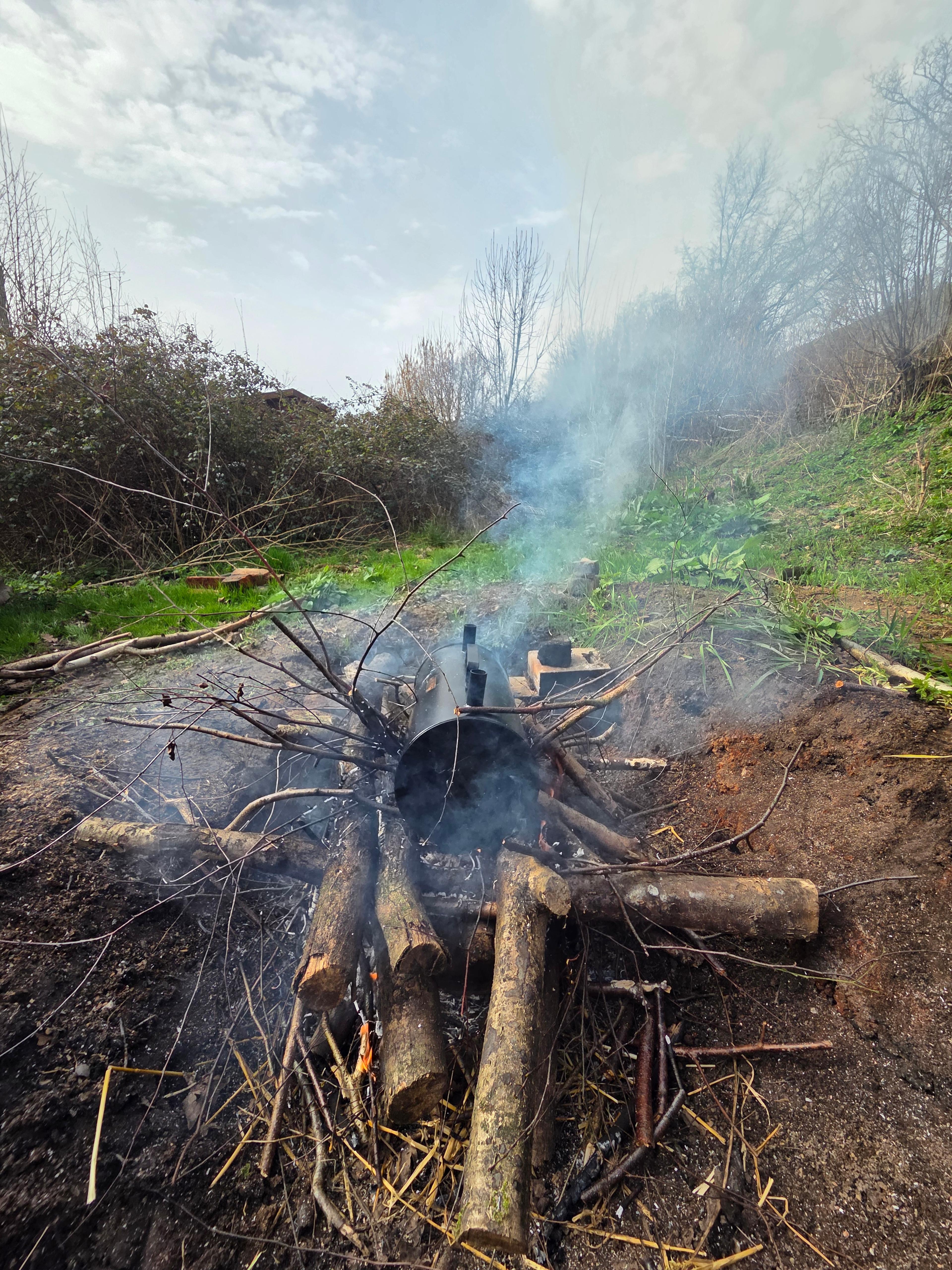 The burn in progress