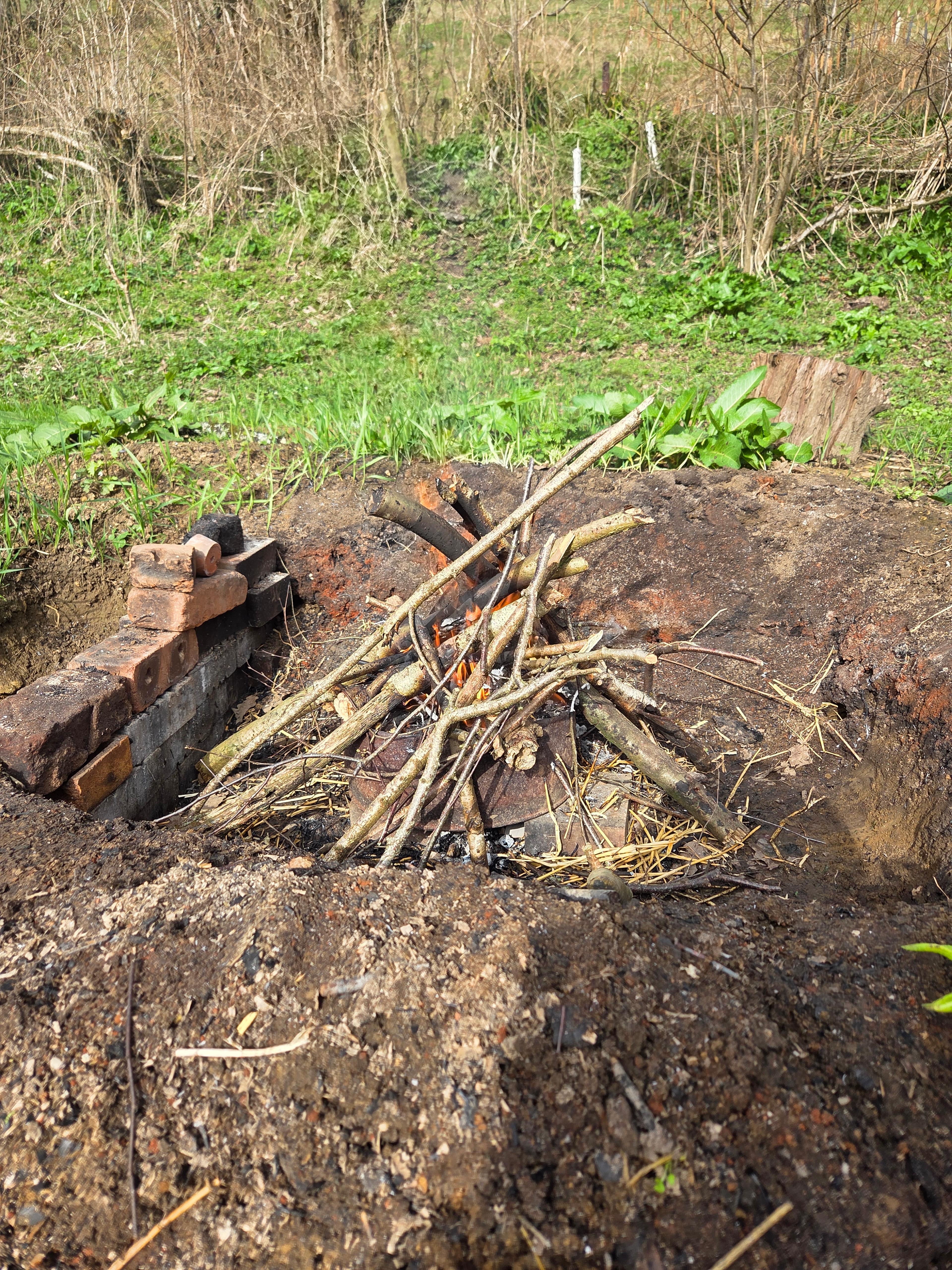 Getting the fire going for the burn