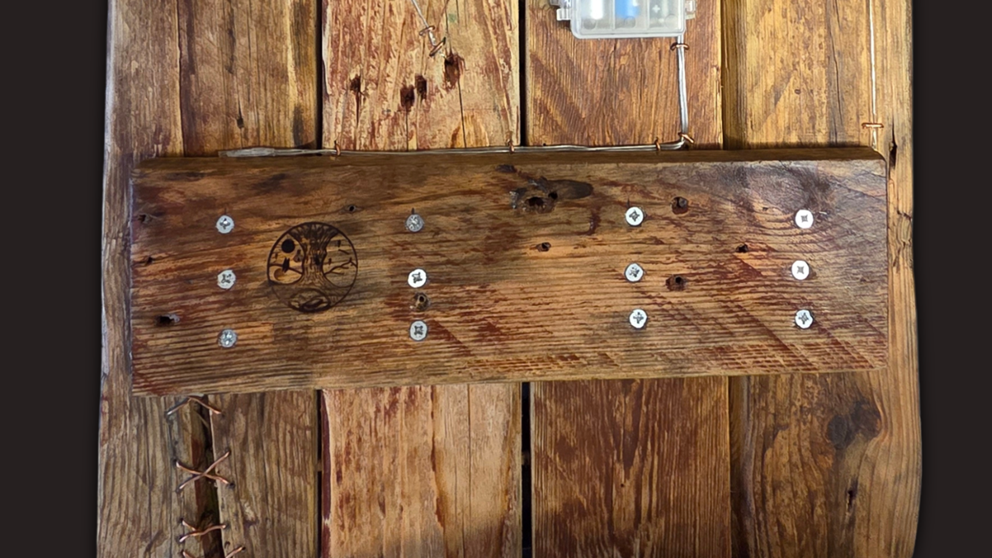 An example of spalting, patina and kintsugi in one photo