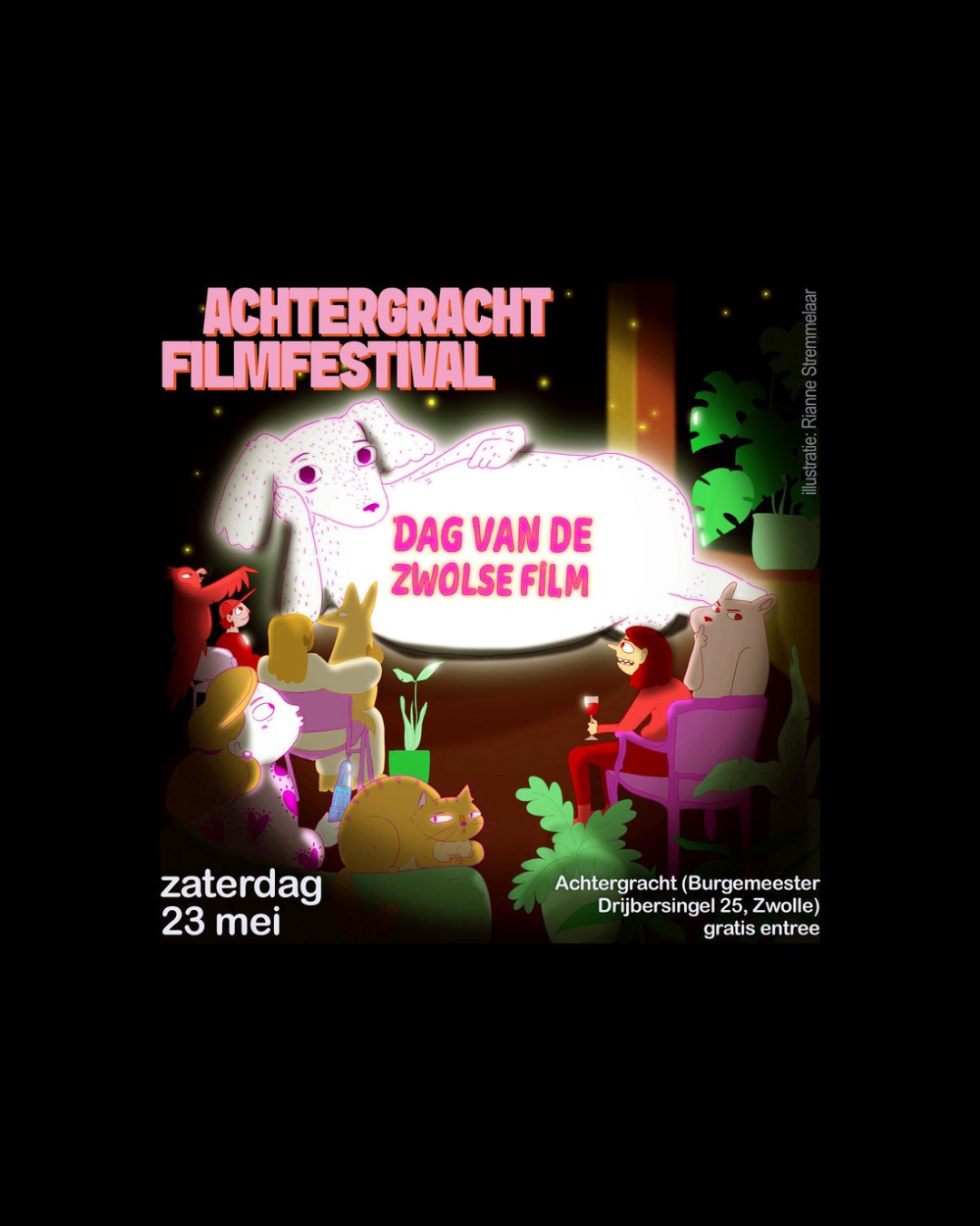 poster Achtergracht Filmfestival: Dag van de Zwolse Film door Rianne Stremmelaar