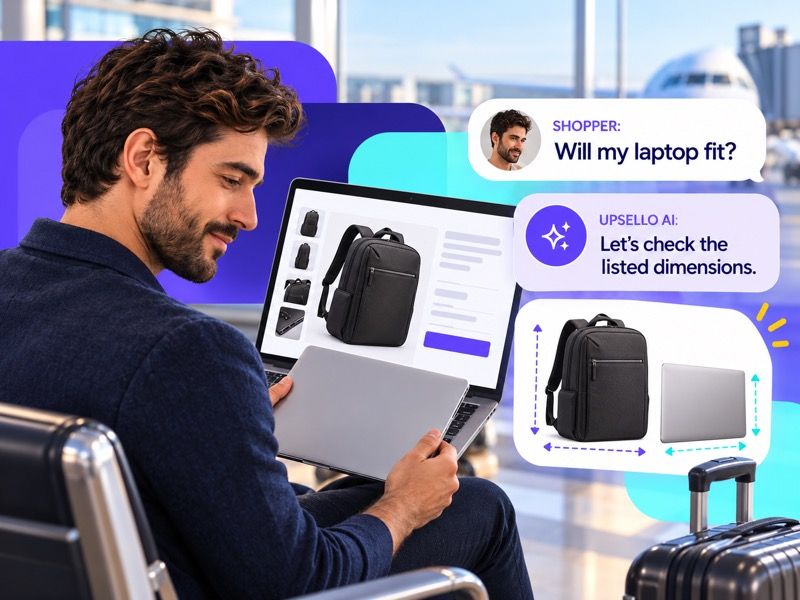 A shopper compares laptop-bag options using a verified listed dimension.