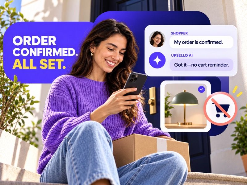 After an order is placed, the assistant correctly suppresses any cart-recovery message.