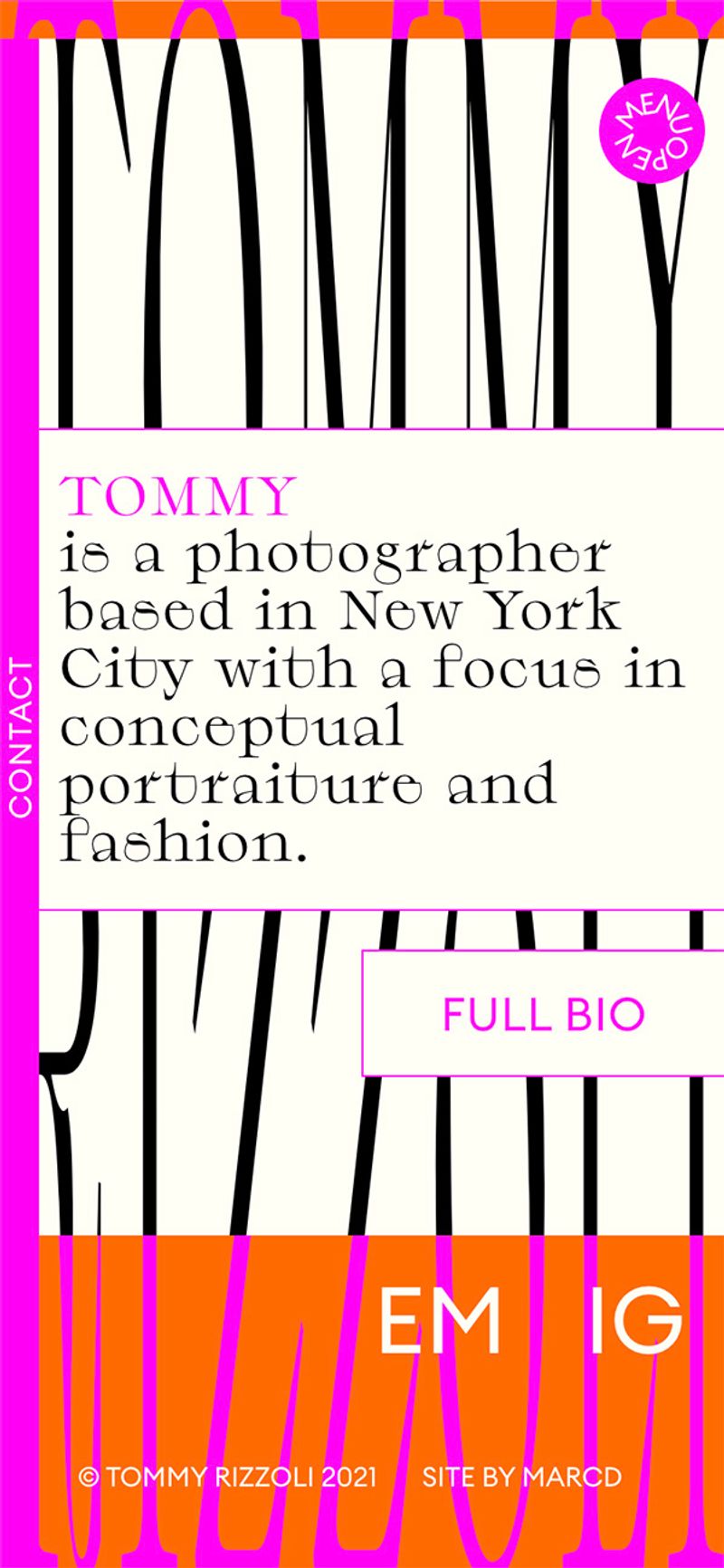 About description with custom typographic background