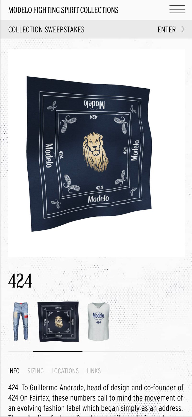 3D rendered model of Modelo and 424 custom bandana