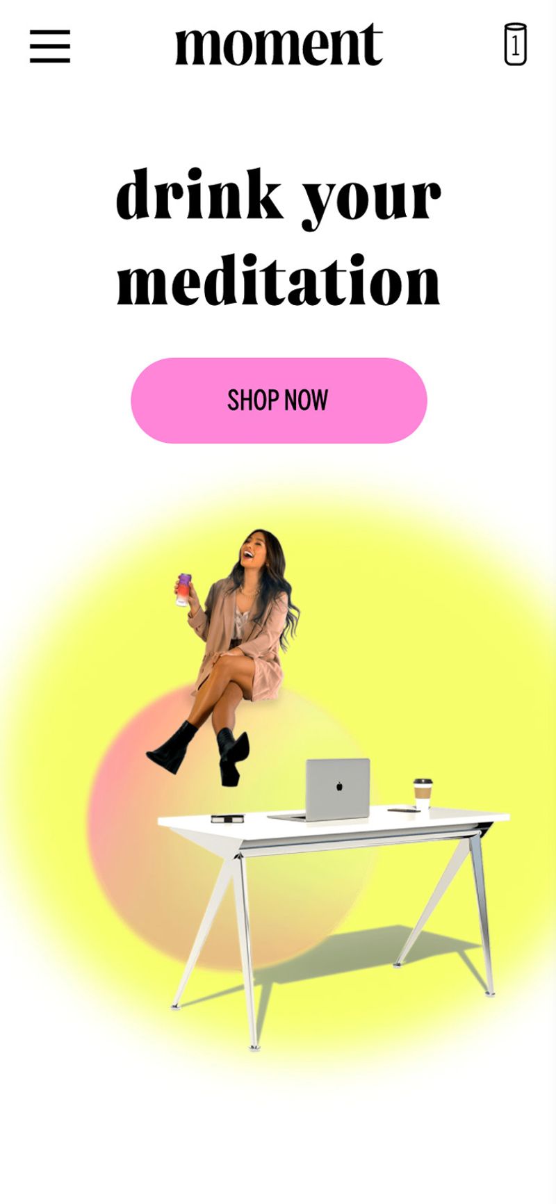 Web design of hero section with interactive image
