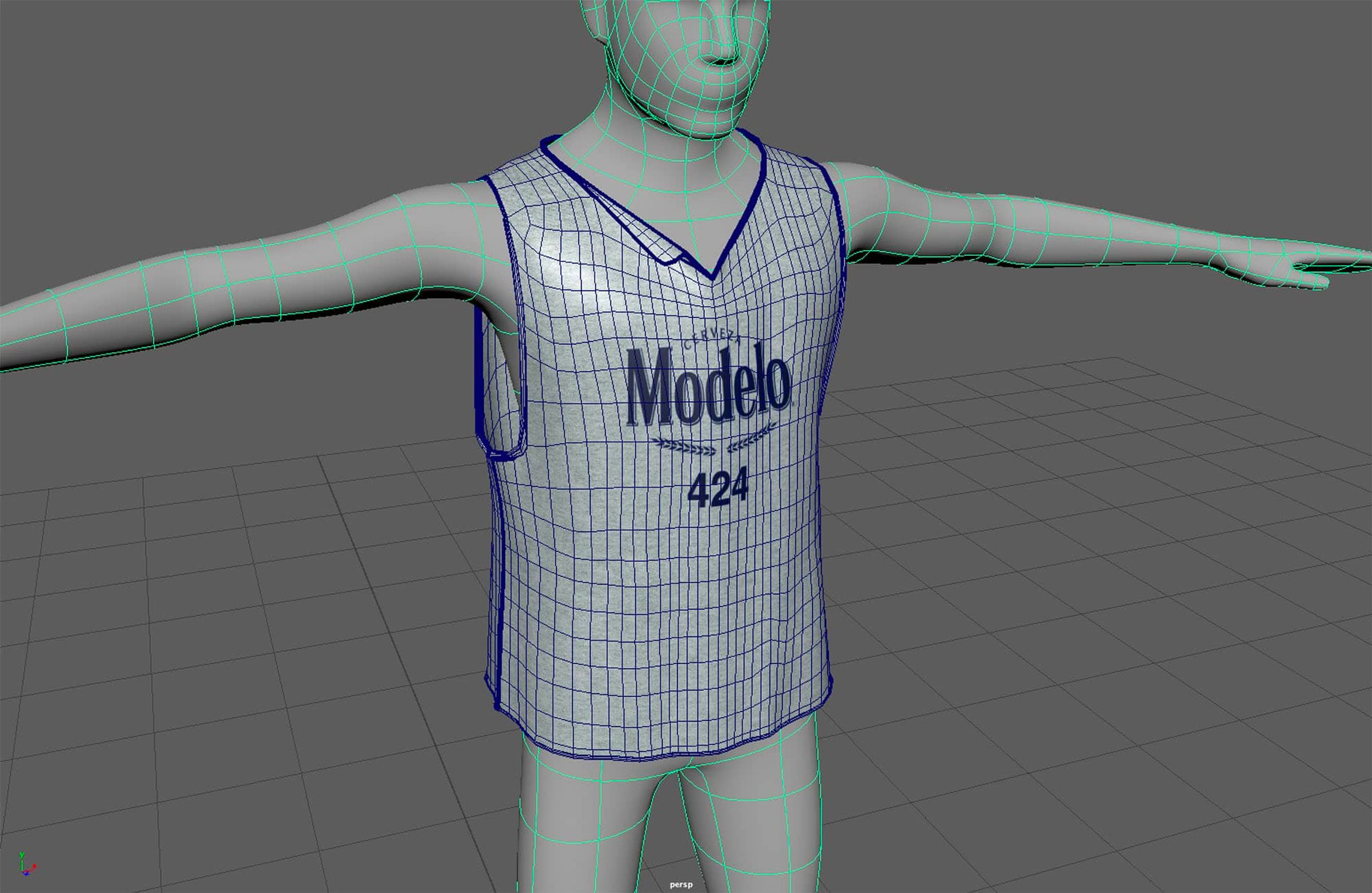 custom tank top model in maya