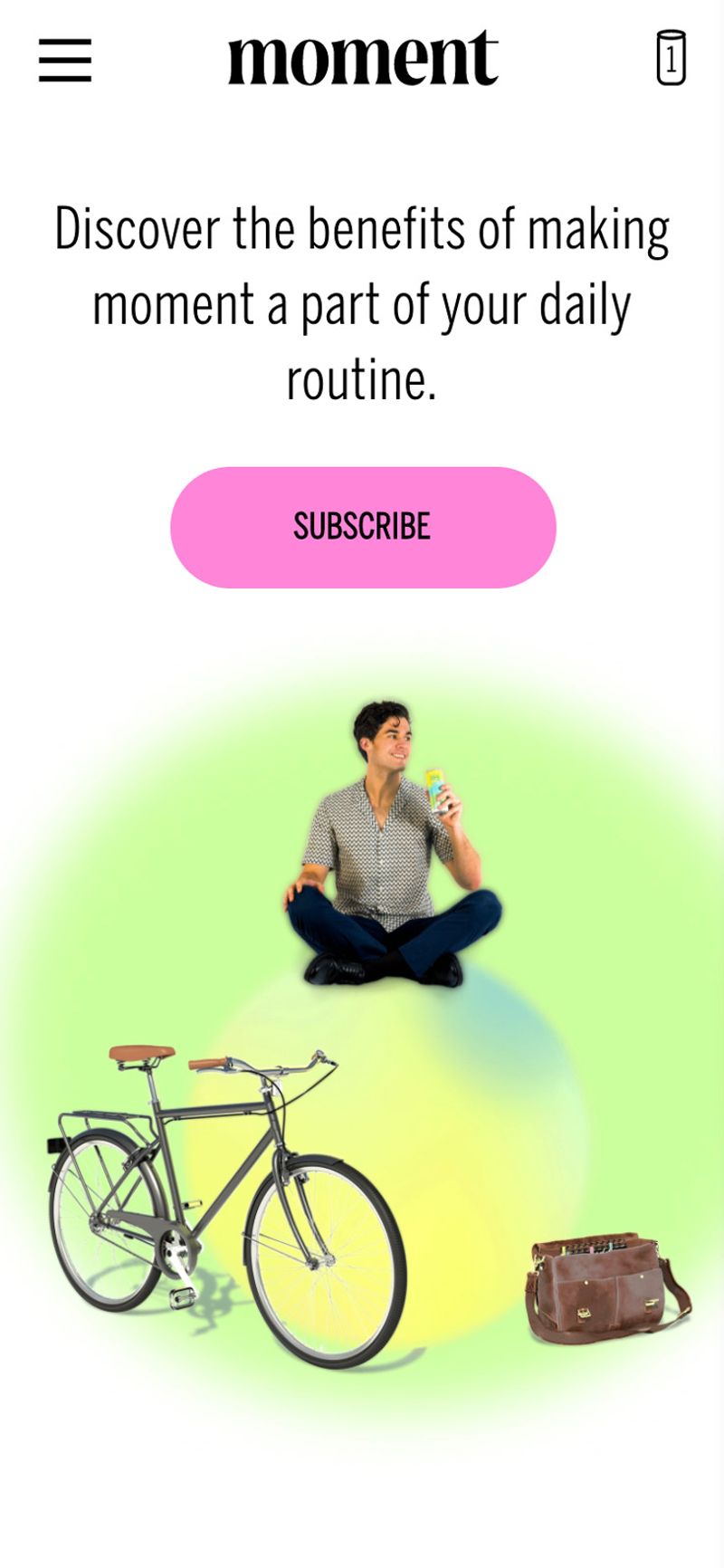 Web design of subscribe section with interactive image