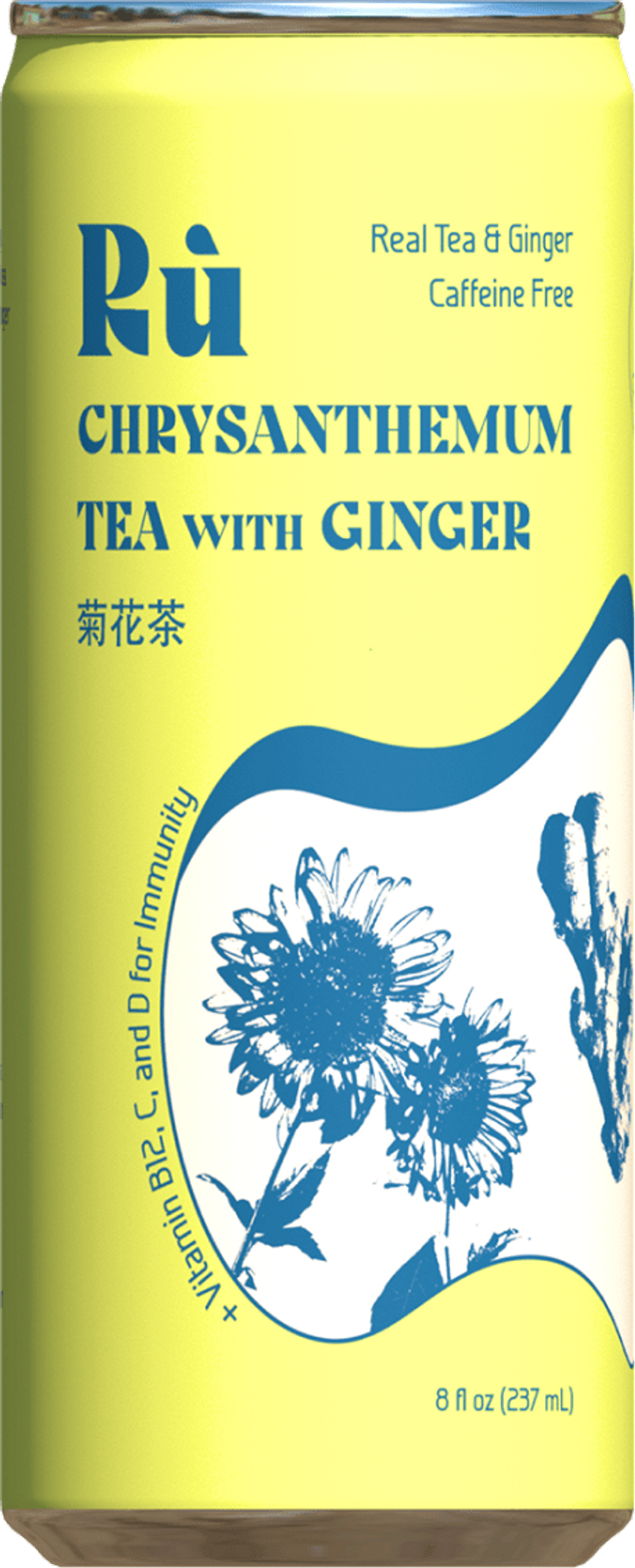 3D can render of packaging design for chrysanthemum tea