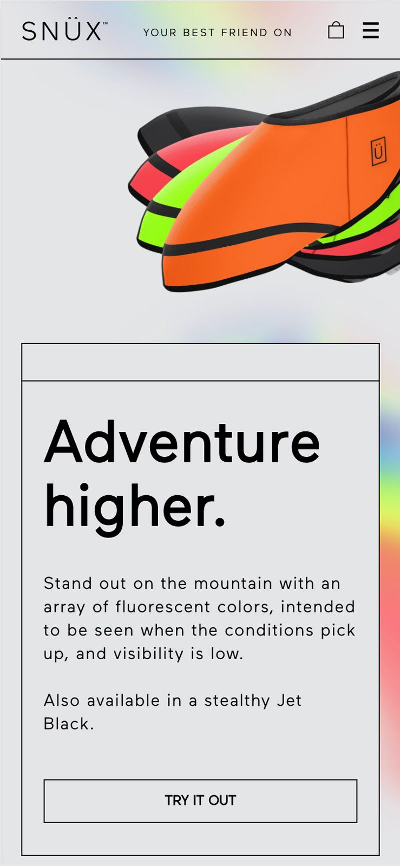 mobile web design of 3d modeled boots