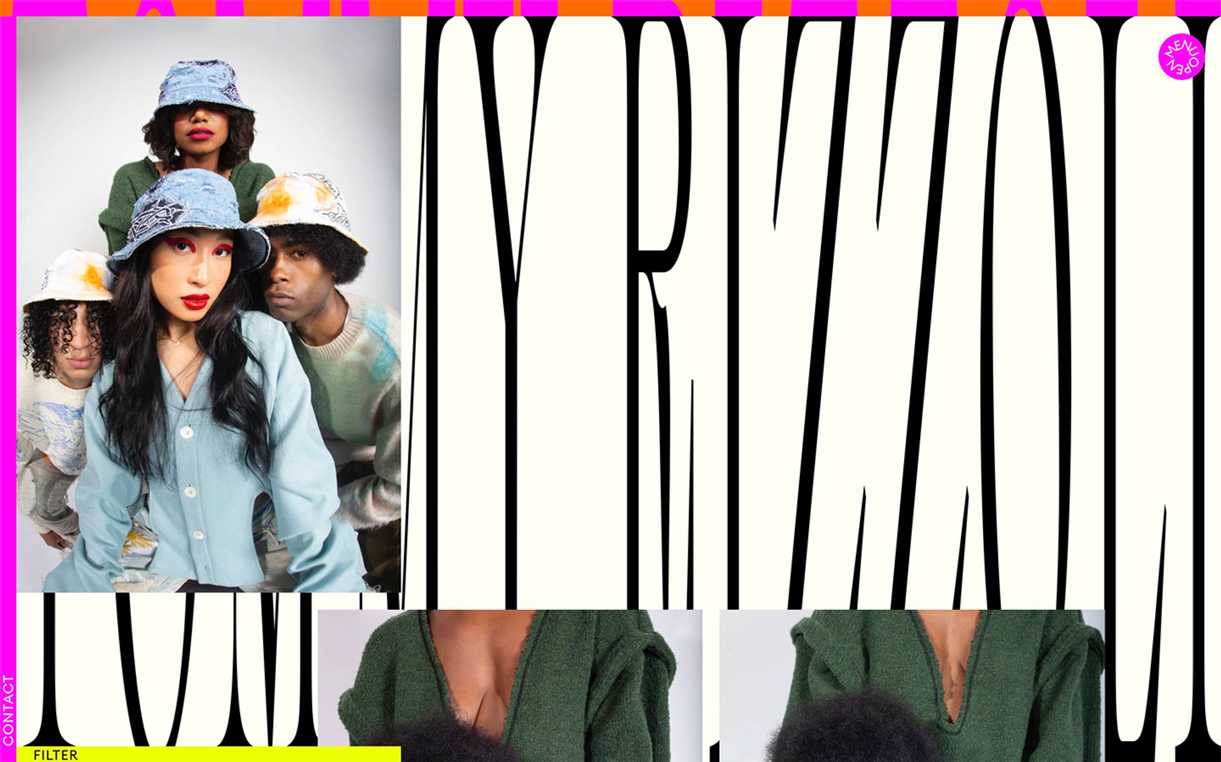 Custom typographic background under photographs