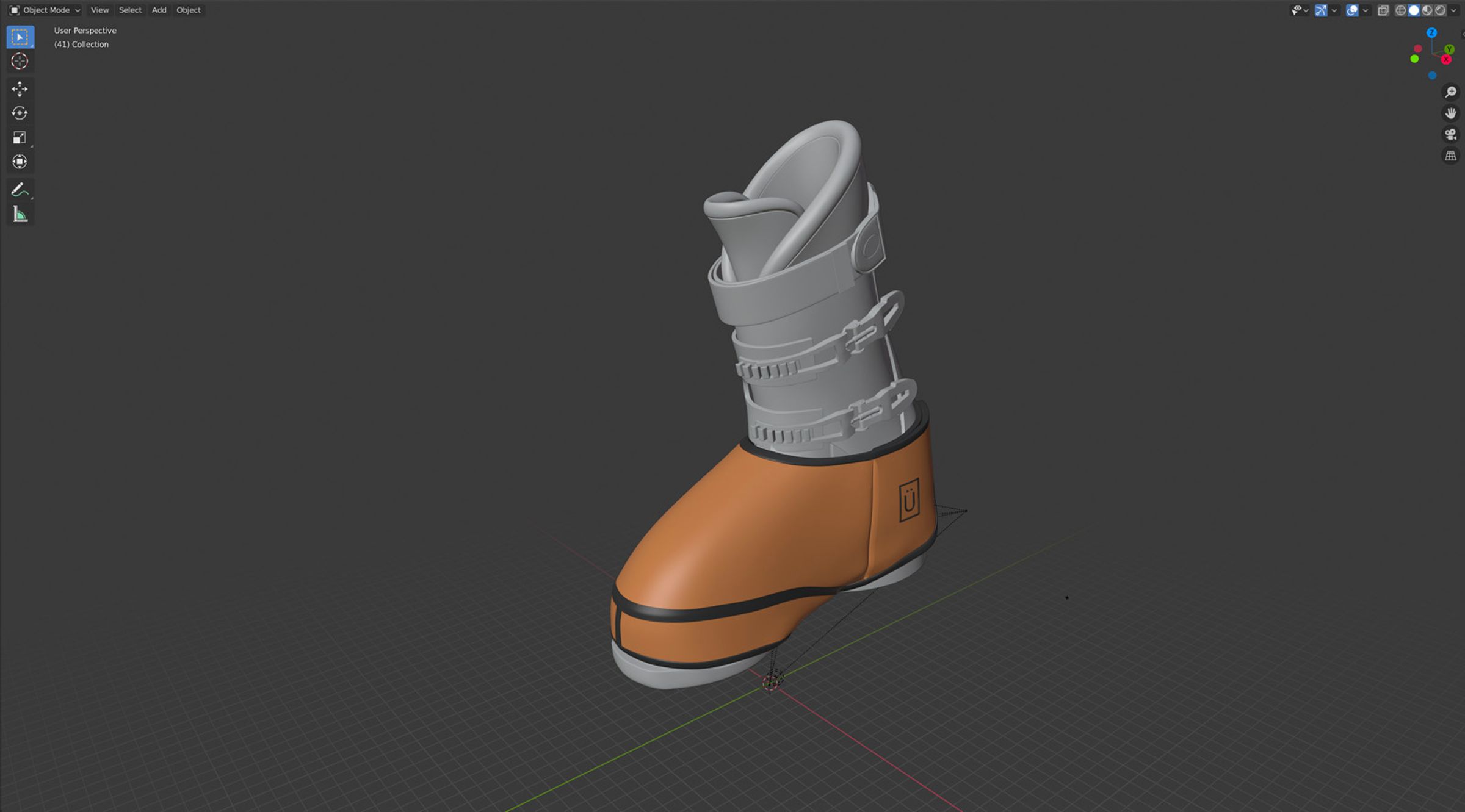 3D model screenshot of boot in blender