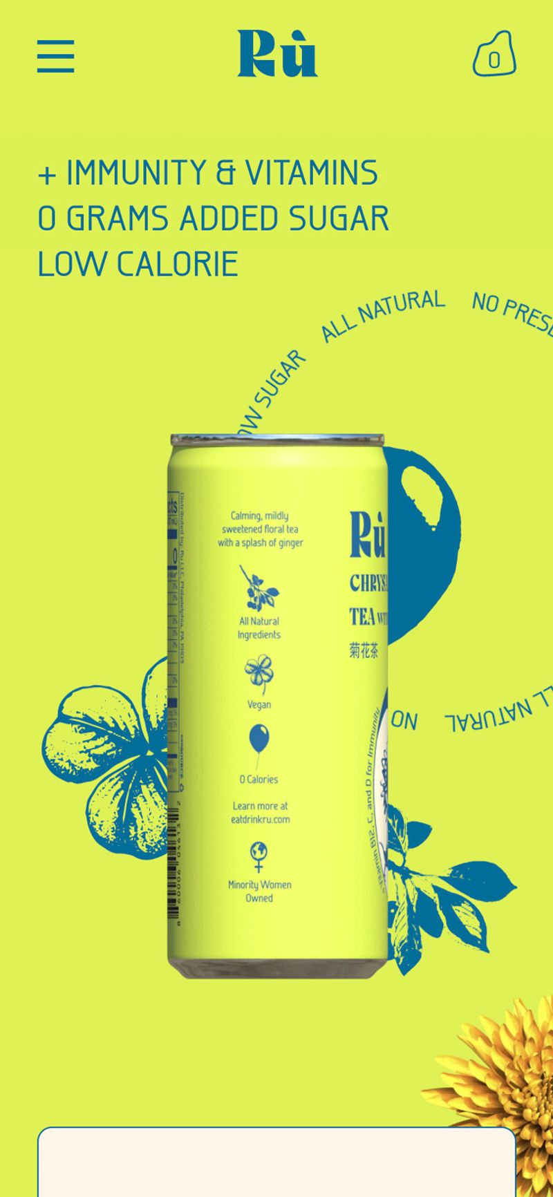 Interactive web design for product nutrition section of Chrysanthemum Tea