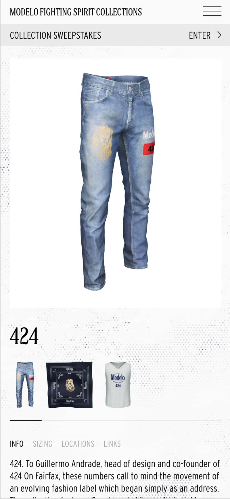 3D rendered model of Modelo and 424 custom jeans