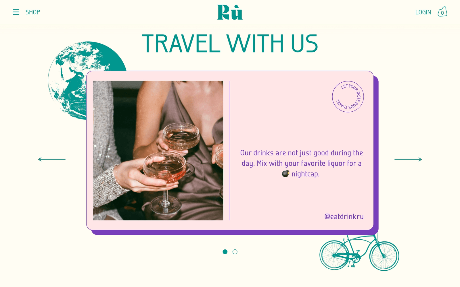 Desktop web design of social media carousel