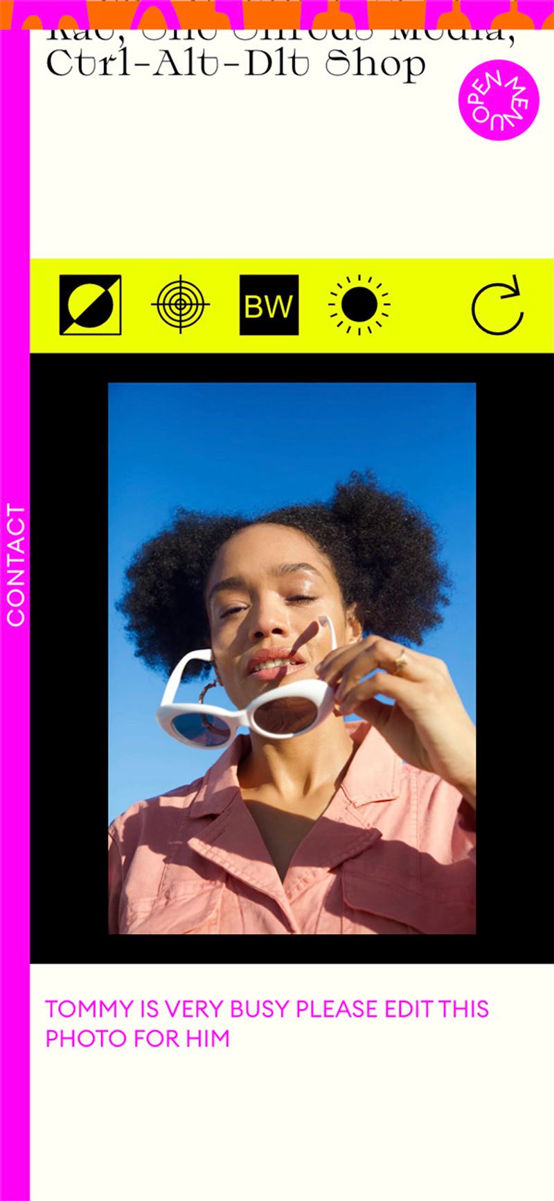 Custom photo editor web application