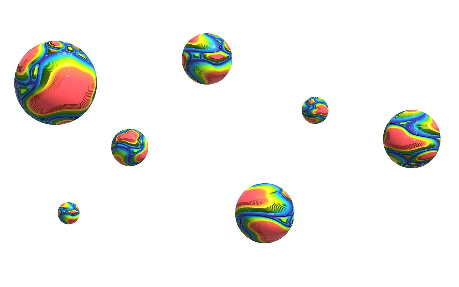 3d modeled globes with multi-color heatmap texture