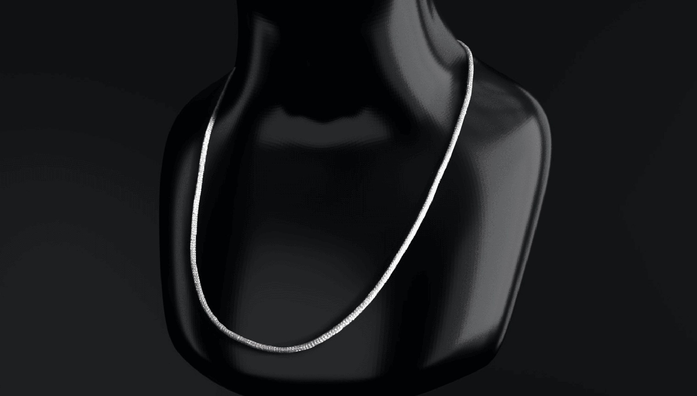 3D render of bust with necklace superimposed