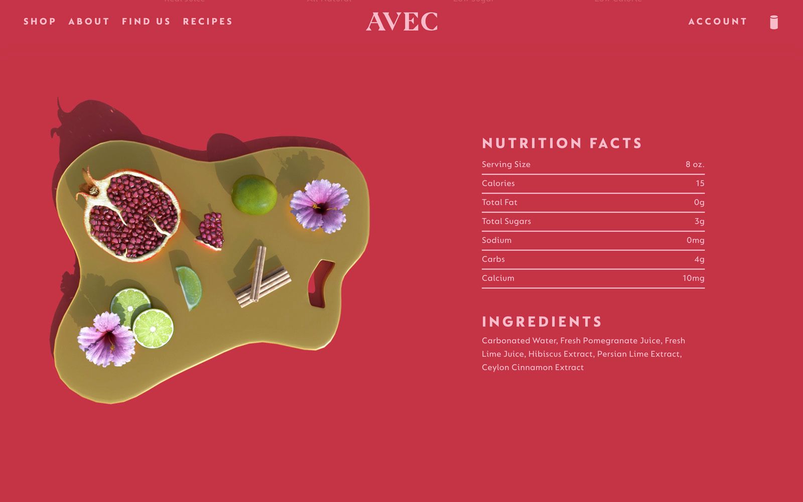 3D rendered scene of fresh ingredients on product page