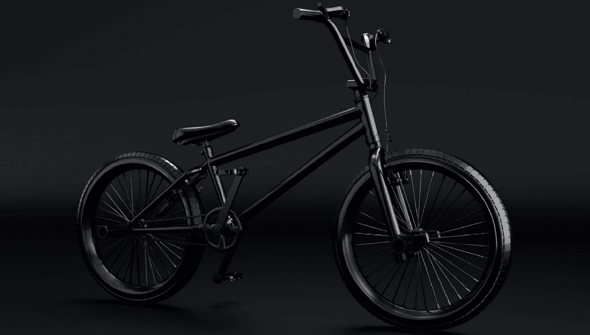 3d model of black bike
