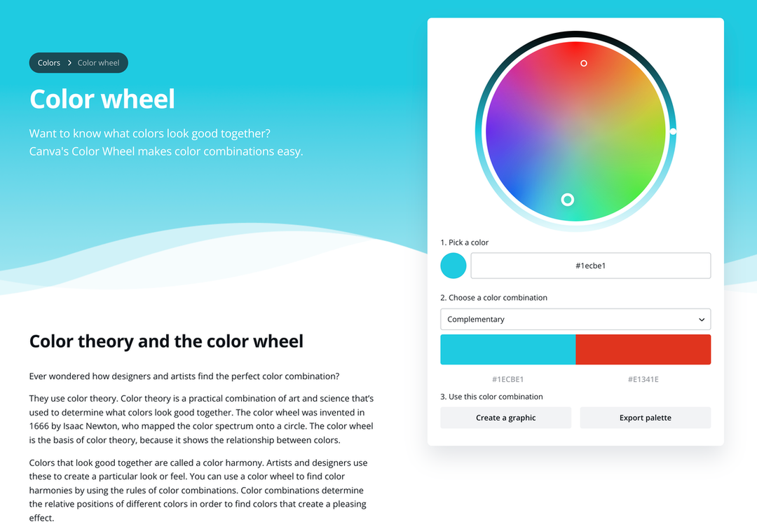 Canva Color wheel