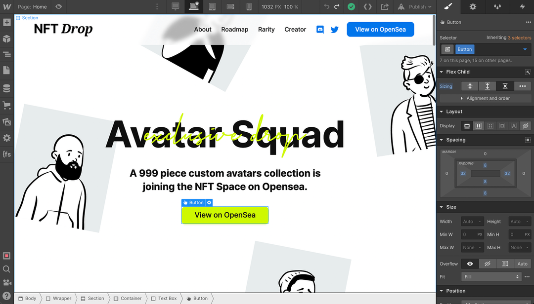 NFT Drop webflow theme