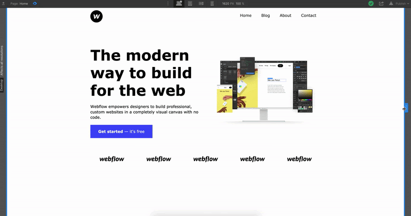 webflow modern way to build for the web