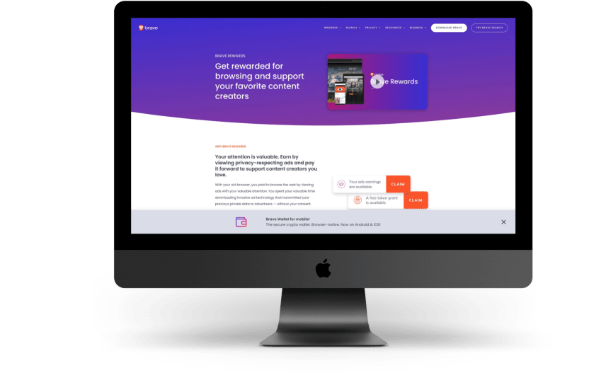 Get rewarded for browsing and support your favorite content creators