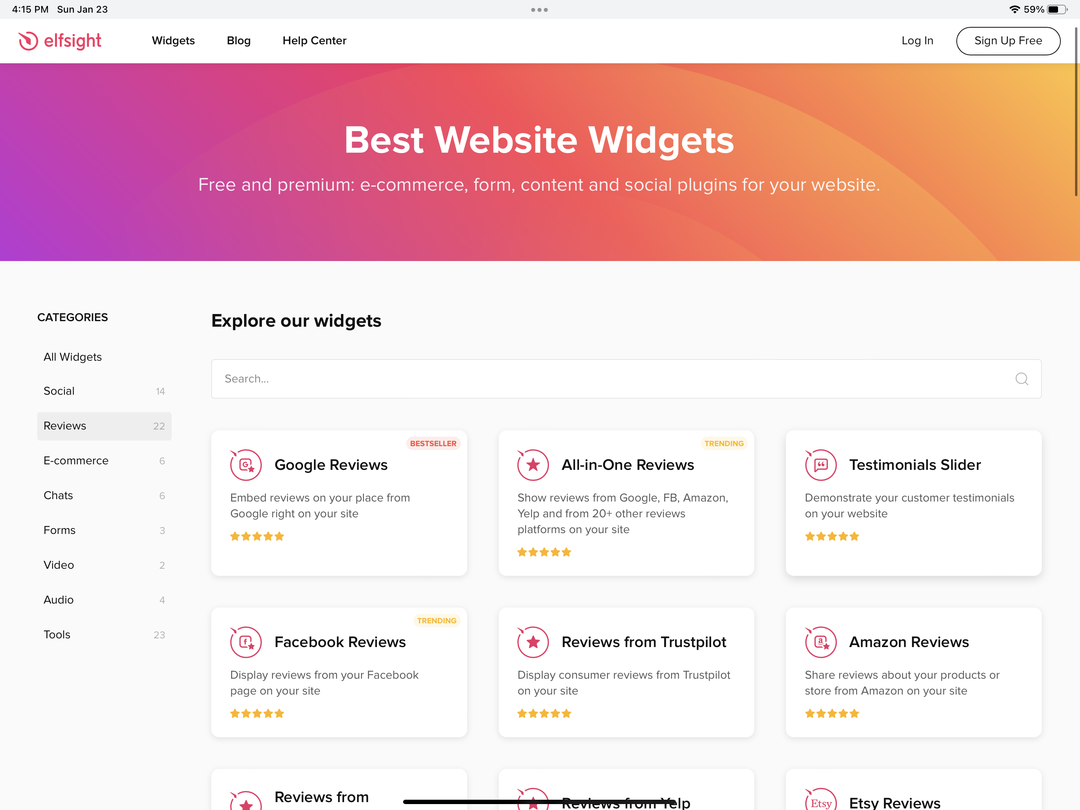 Elfsight Best Website WidgetsExplore Reviews Widget
