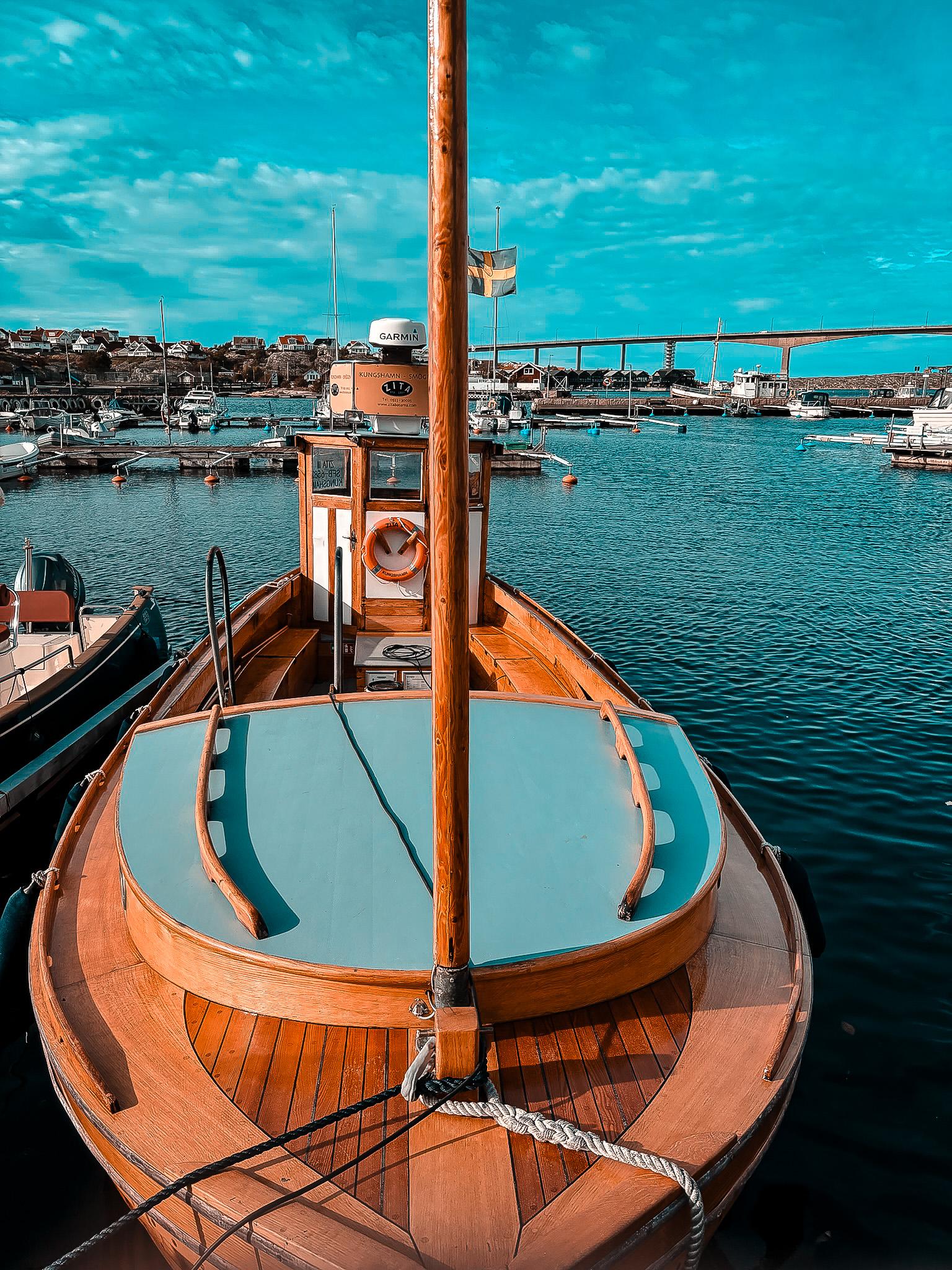 Boot am Hafen von Kungshamn
