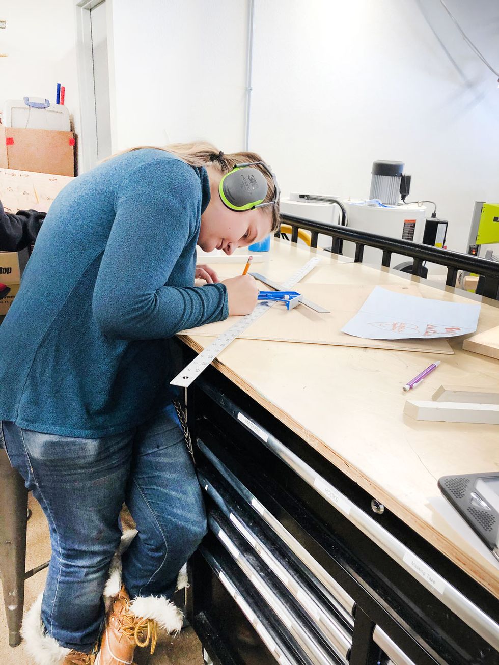 Kami is all focus and precision in shop!