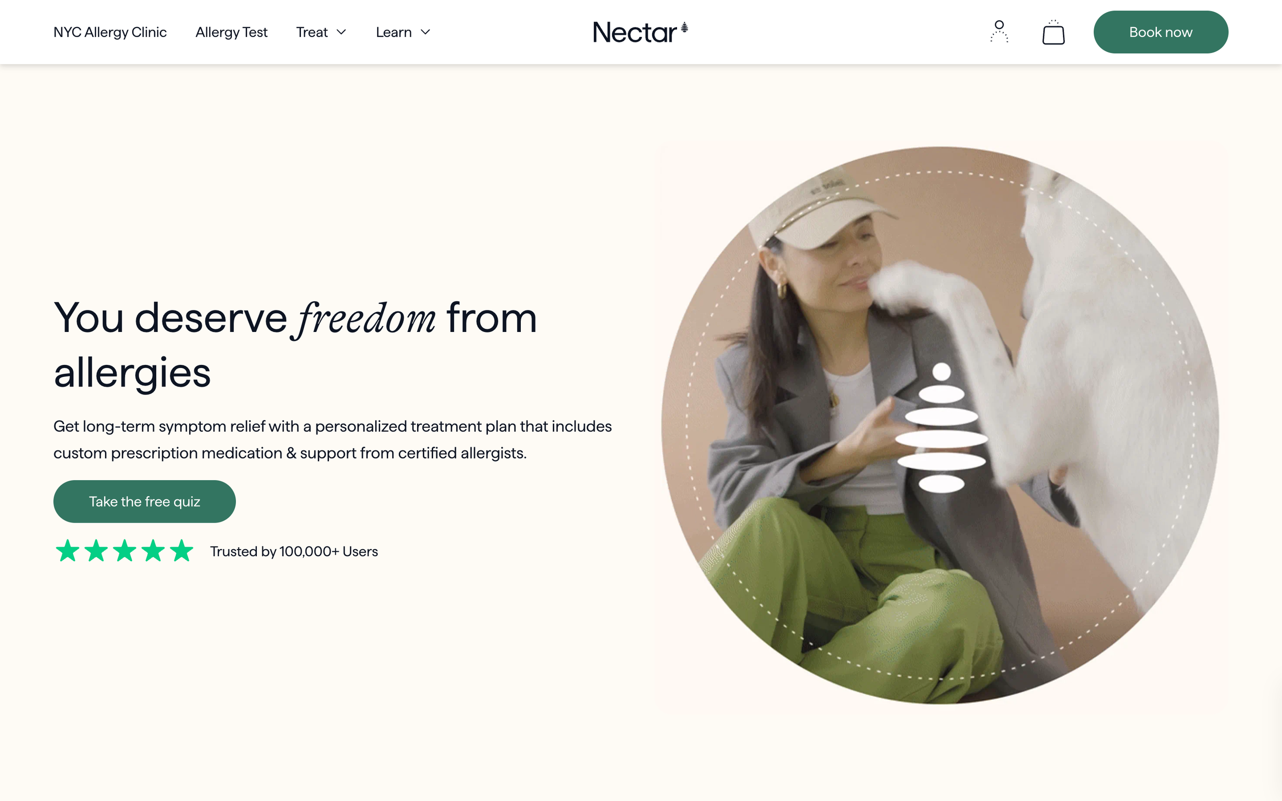 Image of Nectar website