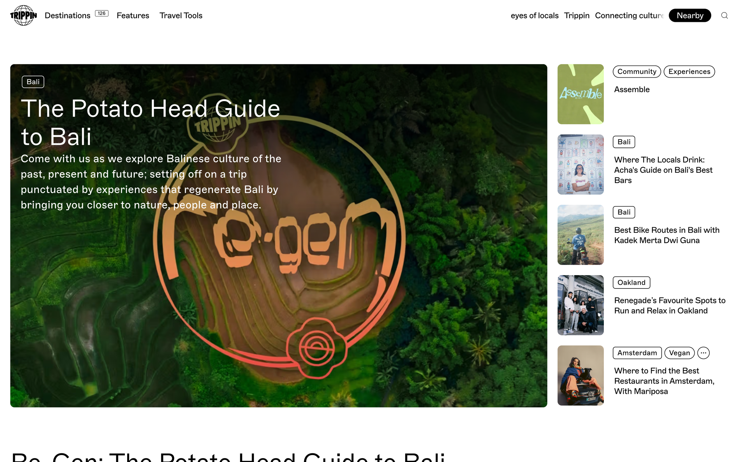 Image of Trippin website