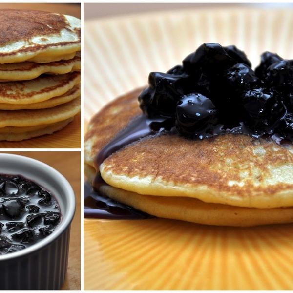 Light Fluffy Pancakes with Blueberry Sauce gallery photo 1