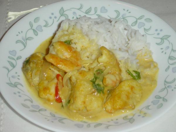 Fish and Prawns in Coconut Milk Curry