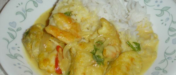 Fish and Prawns in Coconut Milk Curry