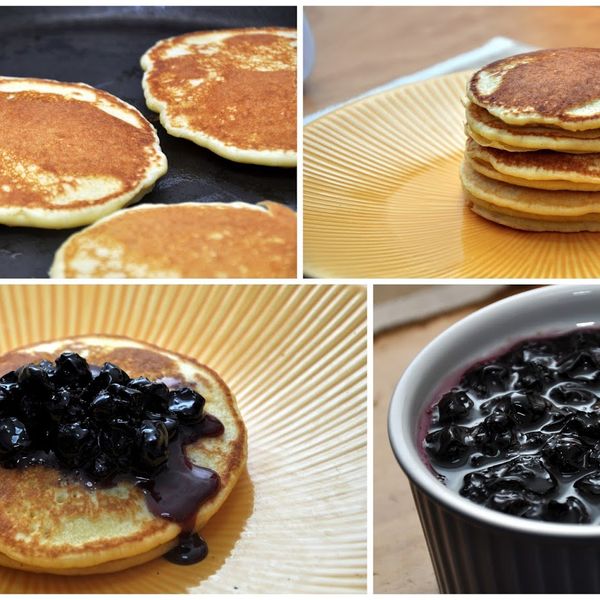 Light Fluffy Pancakes with Blueberry Sauce gallery photo 4