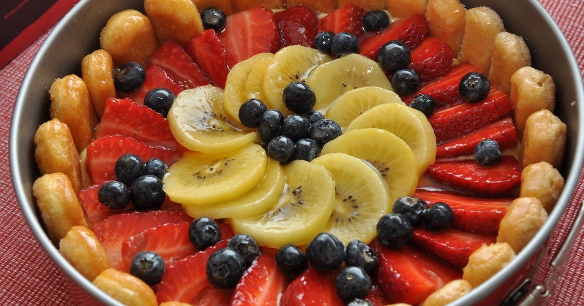fruit charolette, lemon pudding custard, fresh fruits, quick and easy, 