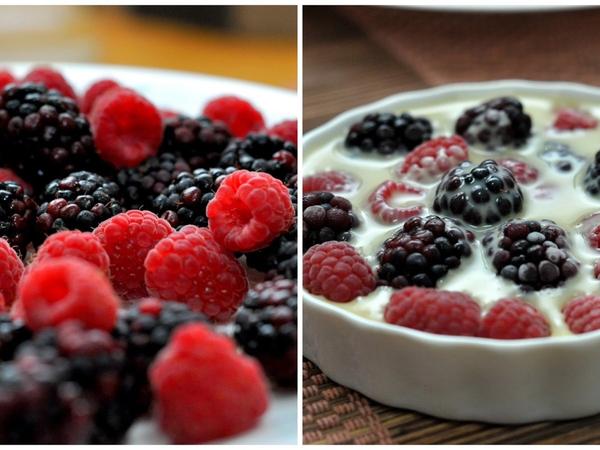 Iced Berries with White Chocolate Sauce