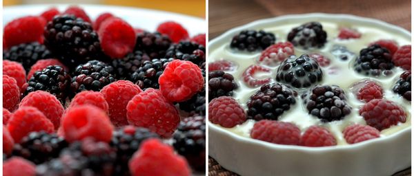 Iced Berries with White Chocolate Sauce