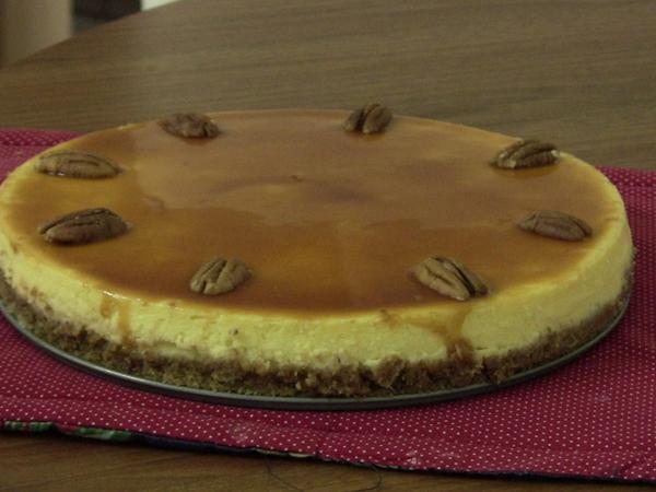 Caramel and Pecans in My Cheesecake