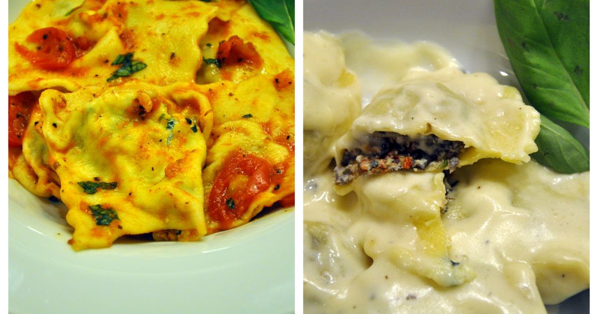 home made ravioli, pasta, dinner, family meals, cheese and spinach ravioli, mushroom ravioli