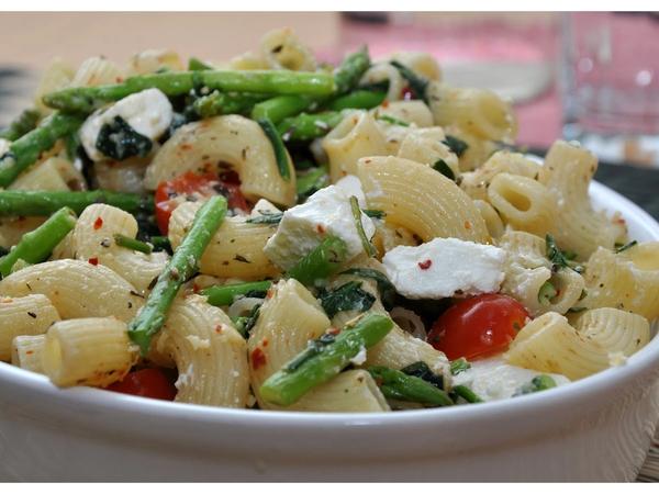 Pasta with Veggies and Feta Cheese