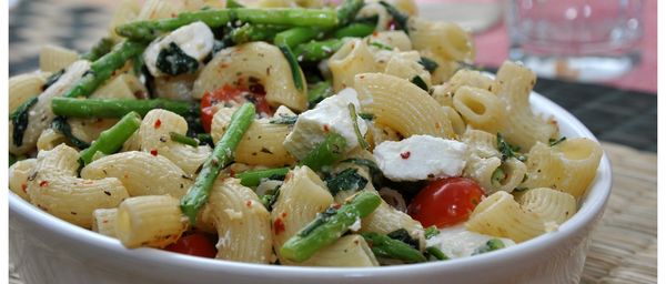 Pasta with Veggies and Feta Cheese