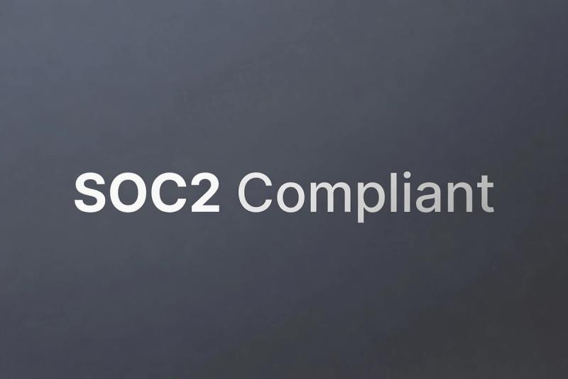 Grey Background with Text "SOC2 Compliant"