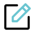 An icon of a blue pencil writing on a black note