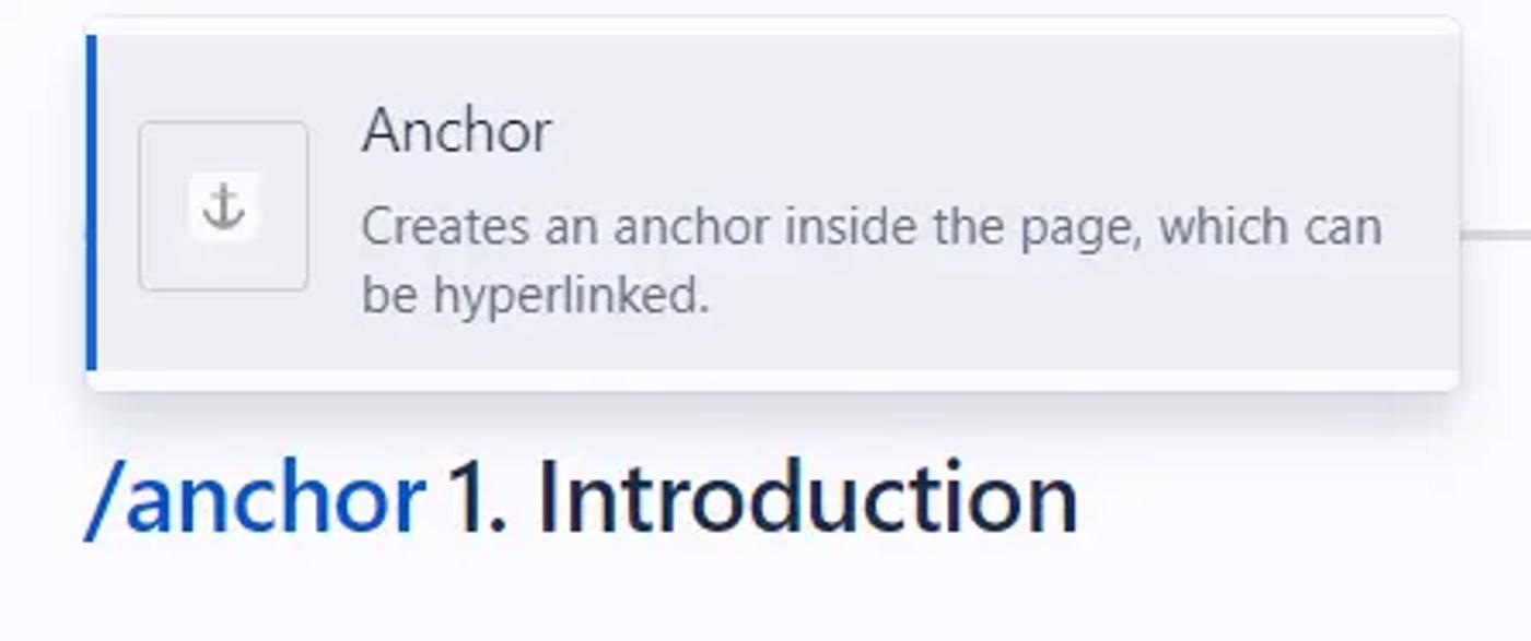 A screenshot of the Anchor macro in Confluence